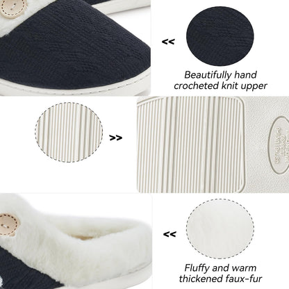 Cozy Warm Memory Foam Women’s Slippers – Soft, Non-Slip House Shoes