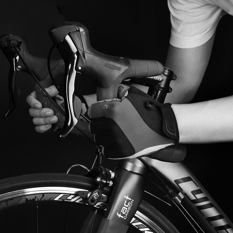 Cycling Half Finger Gloves with Liquid Silicone Padding – Shock-Absorbing Gloves for Road & Mountain Biking