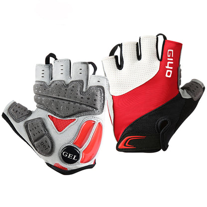 Cycling Half Finger Gloves with Liquid Silicone Padding – Shock-Absorbing Gloves for Road & Mountain Biking