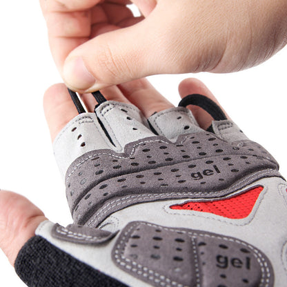 Cycling Half Finger Gloves with Liquid Silicone Padding – Shock-Absorbing Gloves for Road & Mountain Biking