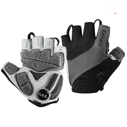 Cycling Half Finger Gloves with Liquid Silicone Padding – Shock-Absorbing Gloves for Road & Mountain Biking