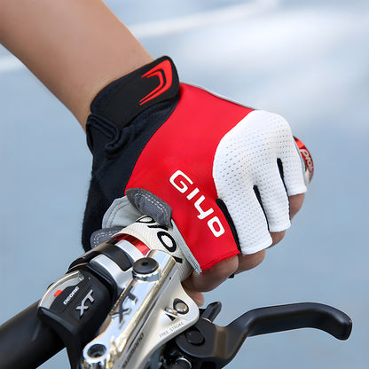 Cycling Half Finger Gloves with Liquid Silicone Padding – Shock-Absorbing Gloves for Road & Mountain Biking