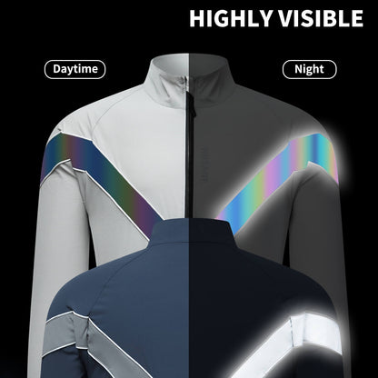 Cycling Windbreaker, Breathable & Reflective Long-Sleeve Sports Jacket for Night Riding & Running