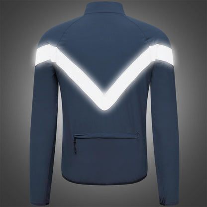 Cycling Windbreaker, Breathable & Reflective Long-Sleeve Sports Jacket for Night Riding & Running