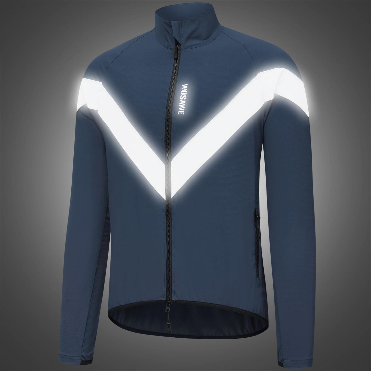 Cycling Windbreaker, Breathable & Reflective Long-Sleeve Sports Jacket for Night Riding & Running