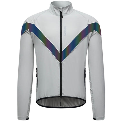 Cycling Windbreaker, Breathable & Reflective Long-Sleeve Sports Jacket for Night Riding & Running