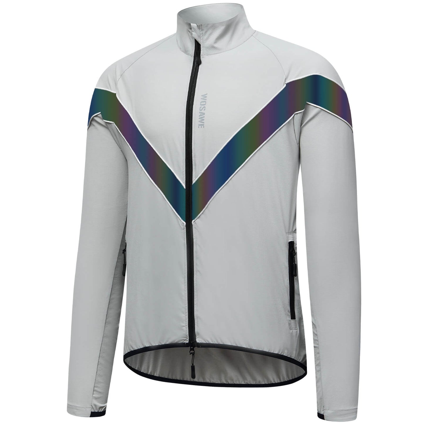 Cycling Windbreaker, Breathable & Reflective Long-Sleeve Sports Jacket for Night Riding & Running
