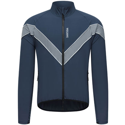 Cycling Windbreaker, Breathable & Reflective Long-Sleeve Sports Jacket for Night Riding & Running