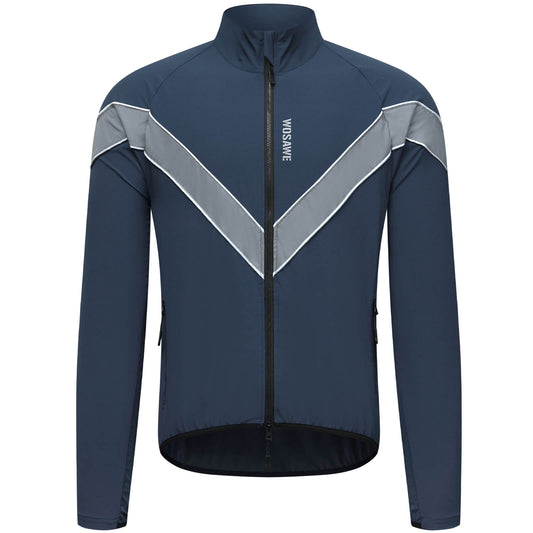 Cycling Windbreaker, Breathable & Reflective Long-Sleeve Sports Jacket for Night Riding & Running