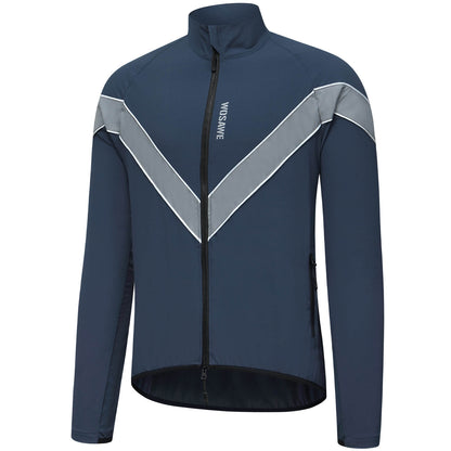 Cycling Windbreaker, Breathable & Reflective Long-Sleeve Sports Jacket for Night Riding & Running