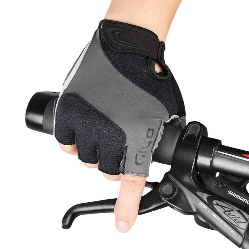 Cycling Half Finger Gloves with Liquid Silicone Padding – Shock-Absorbing Gloves for Road & Mountain Biking