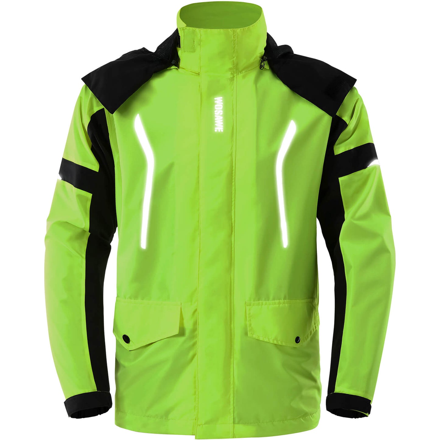 Hooded Waterproof Cycling Jacket – Reflective Bike & Motorcycle Coat