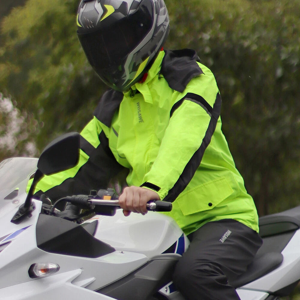 Hooded Waterproof Cycling Jacket – Reflective Bike & Motorcycle Coat
