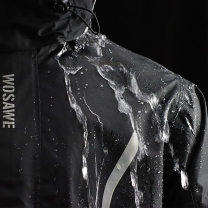 Hooded Waterproof Cycling Jacket – Reflective Bike & Motorcycle Coat