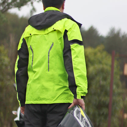Hooded Waterproof Cycling Jacket – Reflective Bike & Motorcycle Coat