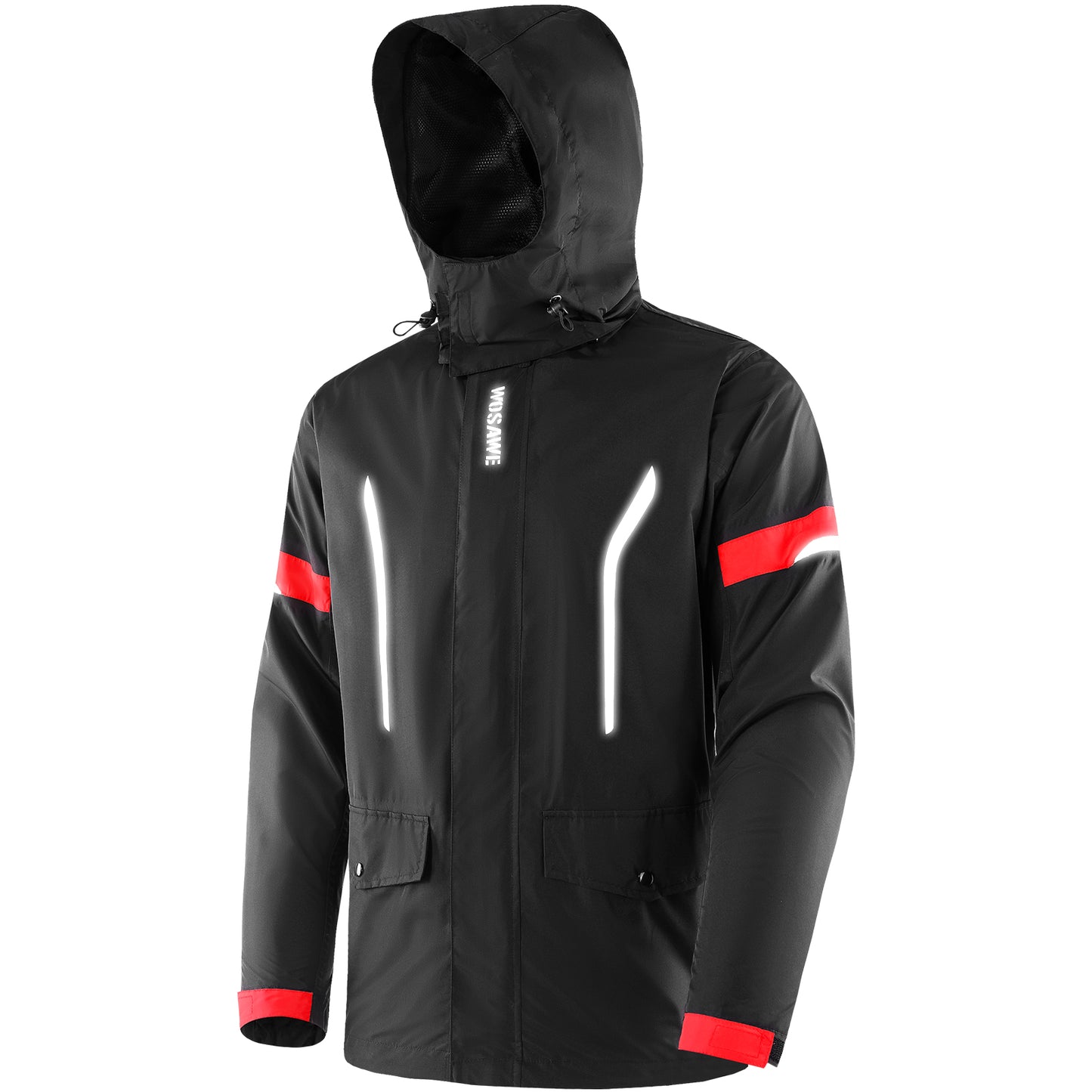 Hooded Waterproof Cycling Jacket – Reflective Bike & Motorcycle Coat
