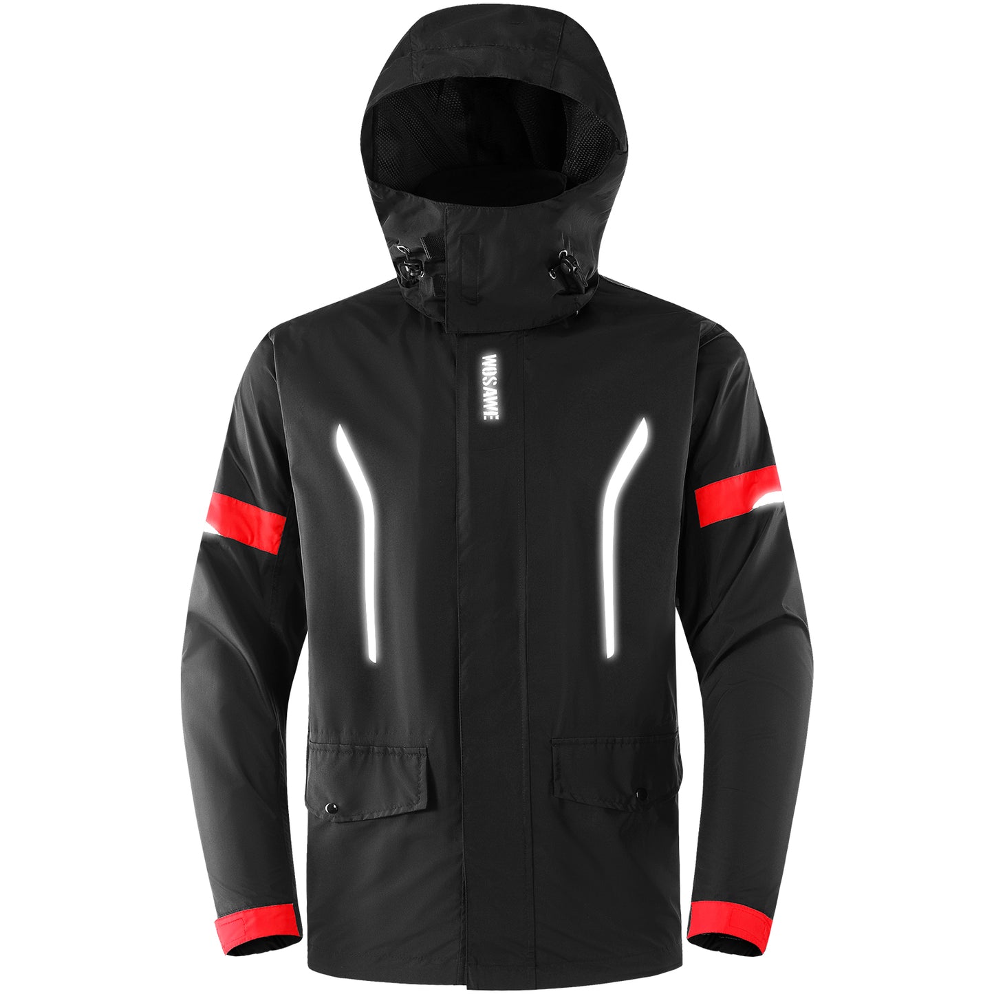 Hooded Waterproof Cycling Jacket – Reflective Bike & Motorcycle Coat