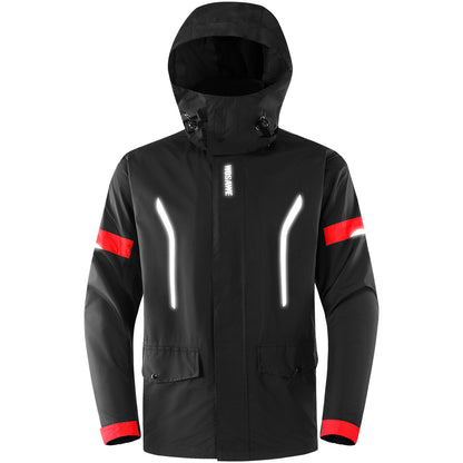 Hooded Waterproof Cycling Jacket – Reflective Bike & Motorcycle Coat