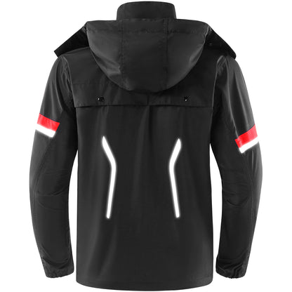 Hooded Waterproof Cycling Jacket – Reflective Bike & Motorcycle Coat