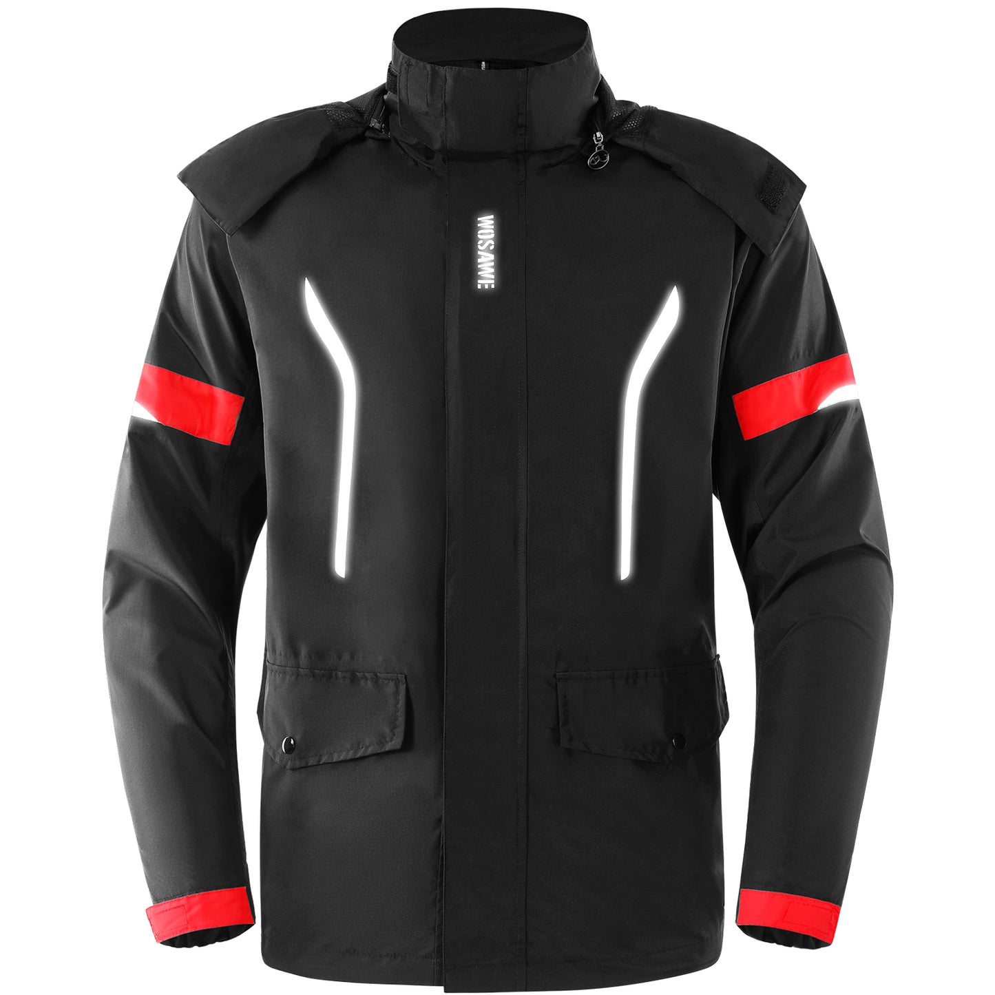 Hooded Waterproof Cycling Jacket – Reflective Bike & Motorcycle Coat