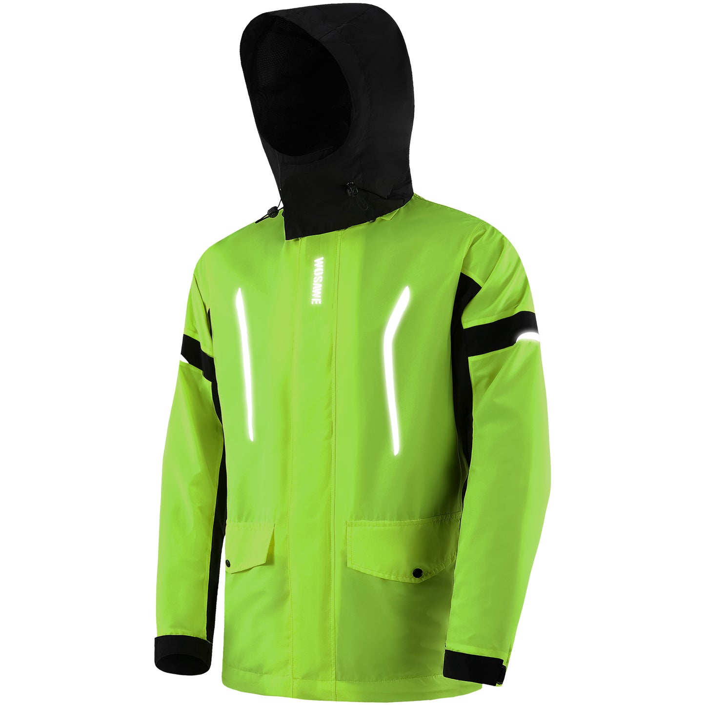 Hooded Waterproof Cycling Jacket – Reflective Bike & Motorcycle Coat