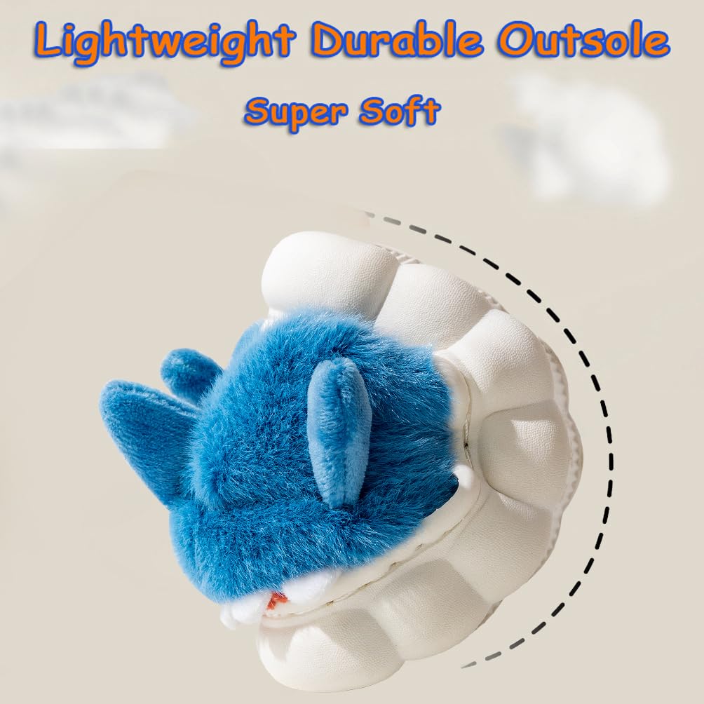 Kids Shark Slippers – Warm Plush Winter Indoor Shoes with Non-Slip Sole