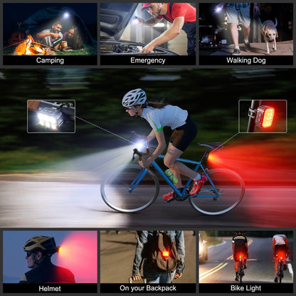 LED Bike Light Set – Front and Rear Lights