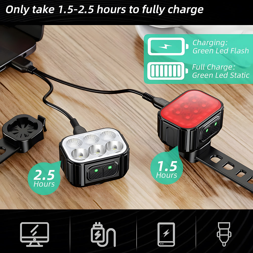 LED Bike Light Set – Front and Rear Lights