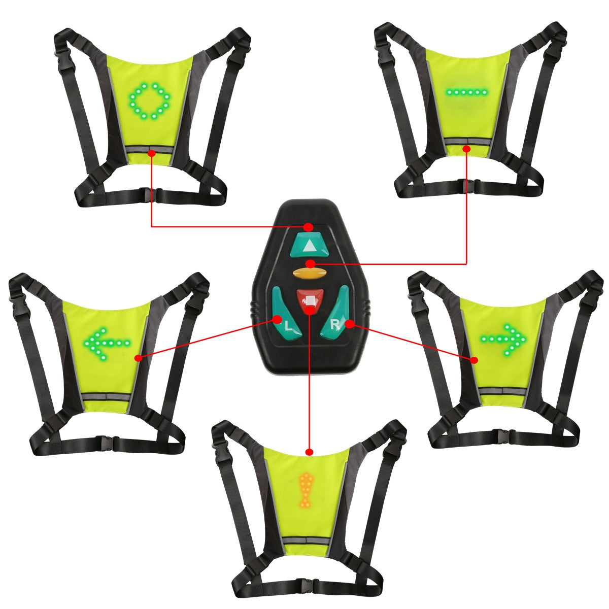 LED Turn Signal Cycling Vest with Direction Indicator