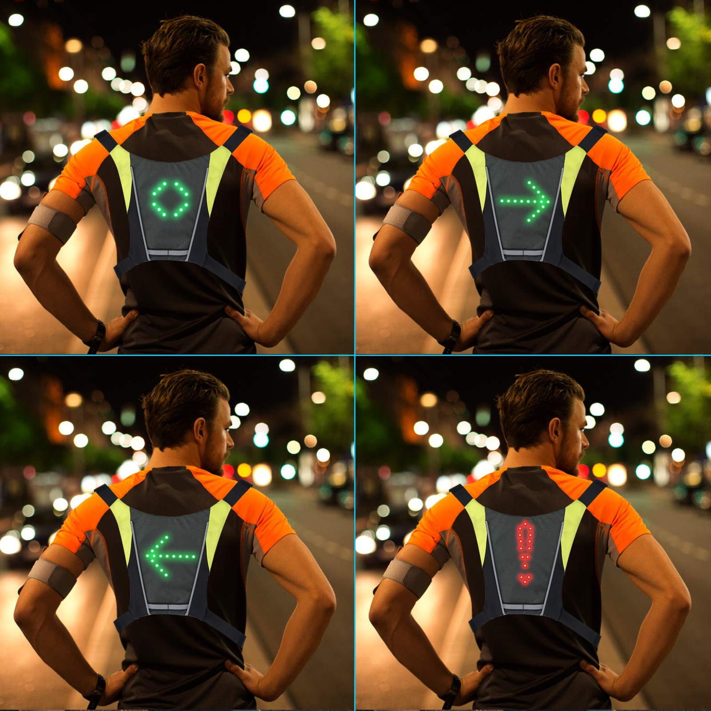 LED Turn Signal Cycling Vest with Direction Indicator