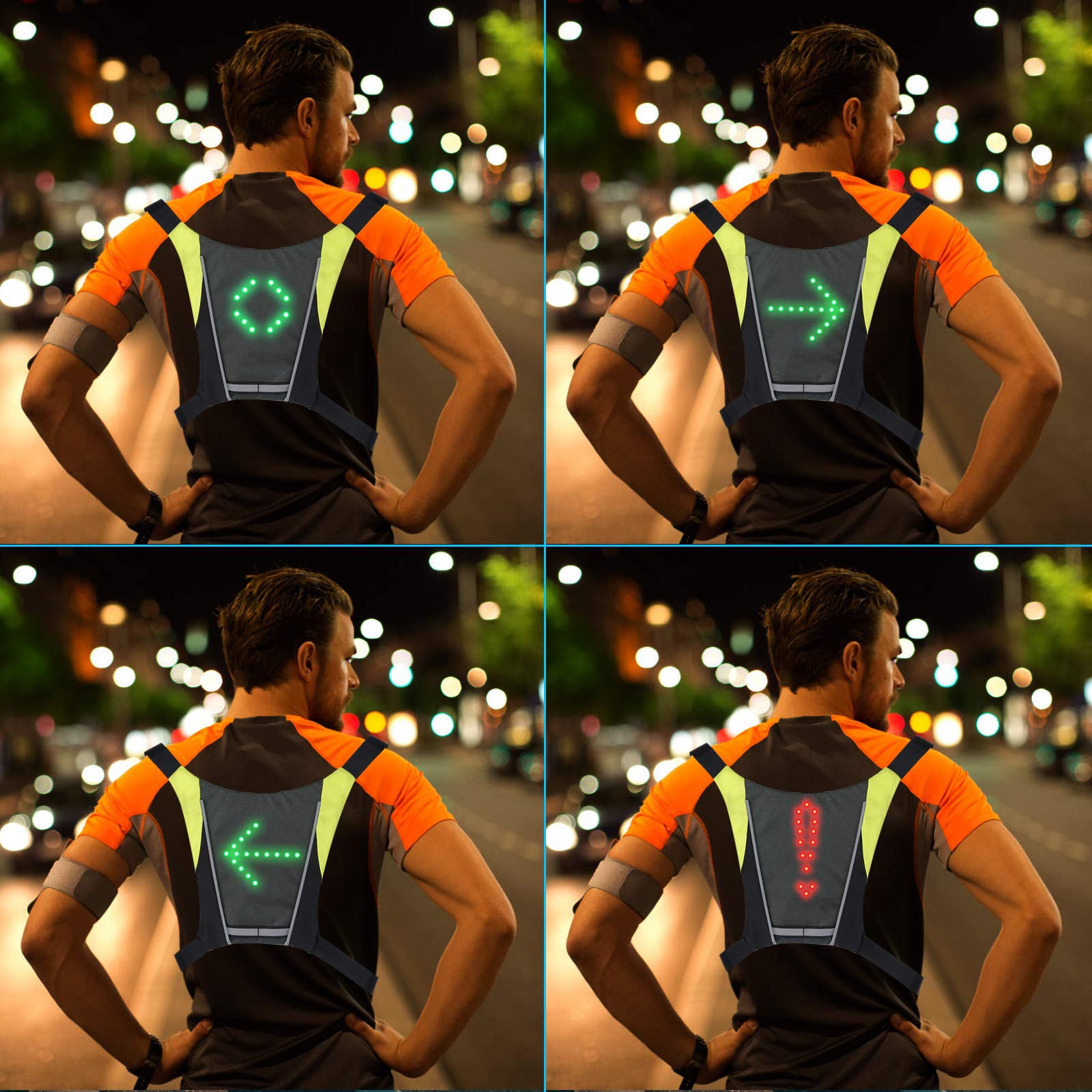 LED Turn Signal Cycling Vest with Direction Indicator