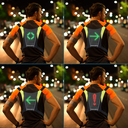 LED Turn Signal Cycling Vest with Direction Indicator
