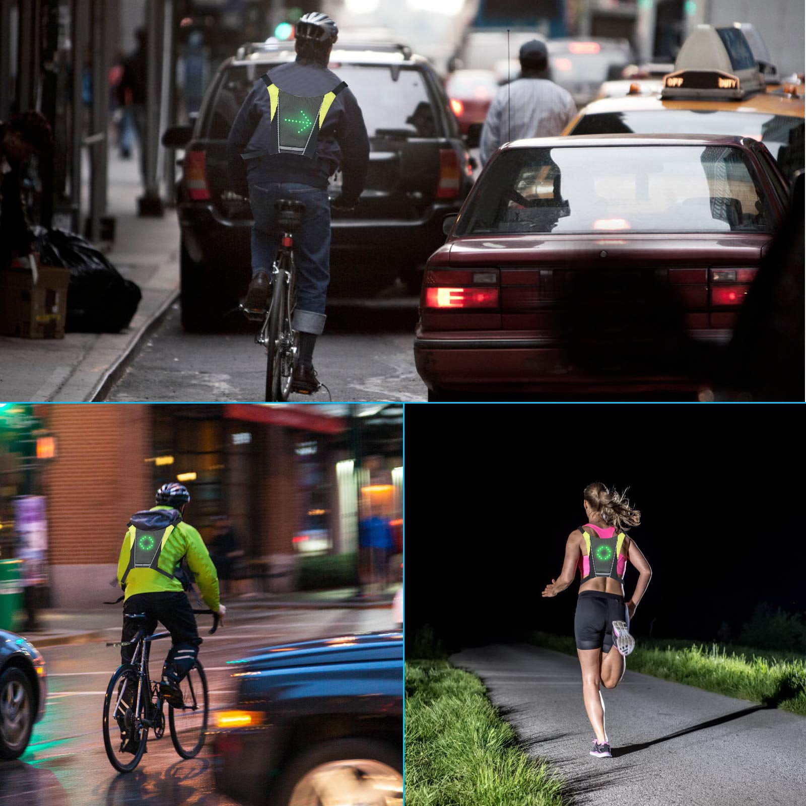 LED Turn Signal Cycling Vest with Direction Indicator