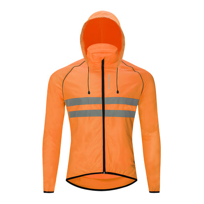 Lightweight Windproof and Showerproof Cycling Jacket with Reflective Strip for MTB