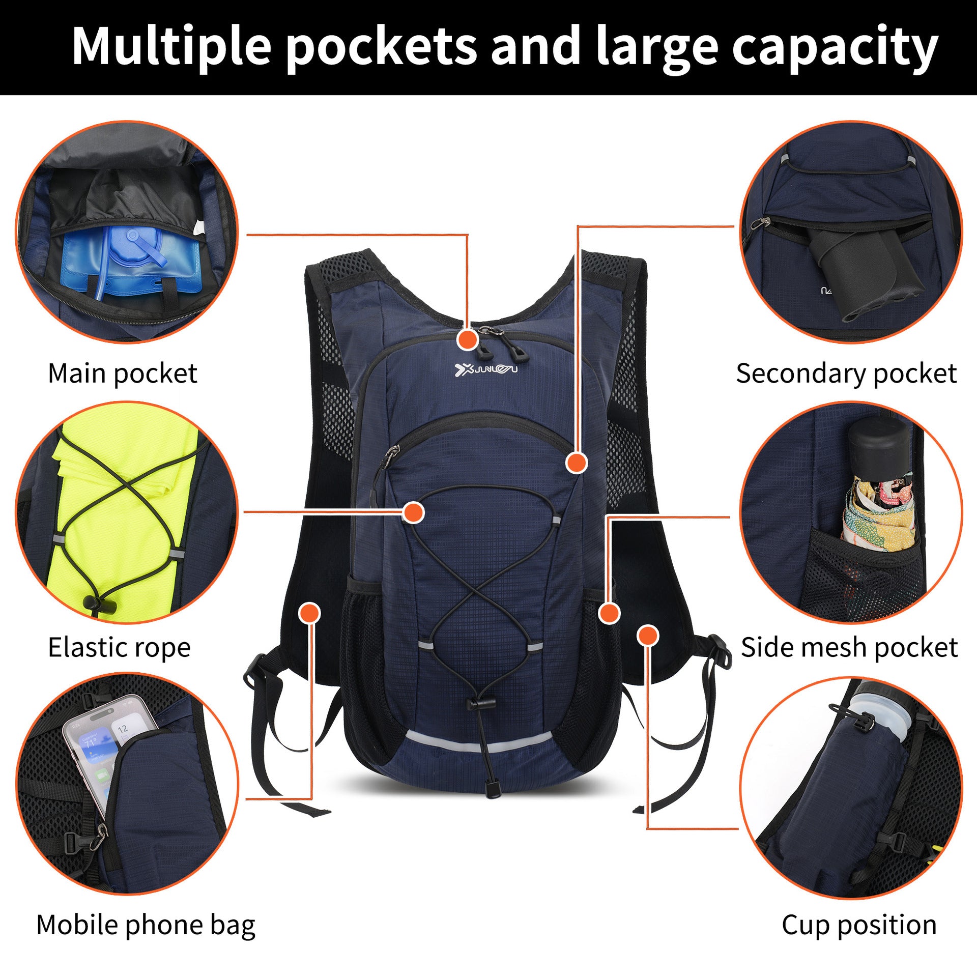 Lightweight Breathable Bike Backpack | 8L Foldable Sport Daypack