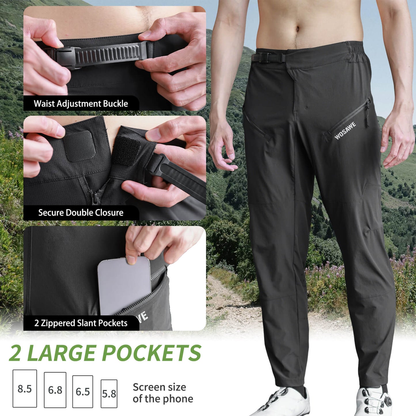 MTB Cycling Pants – Loose Fit, Water-Repellent, Quick-Dry, Breathable