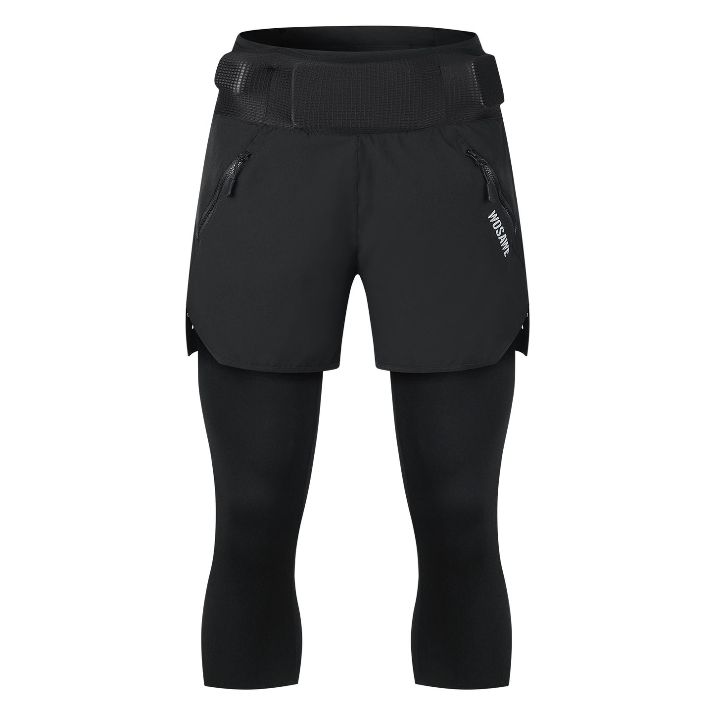 Men’s 2-in-1 Cycling Capri Pants with Padding, Multi-Pocket MTB Shorts