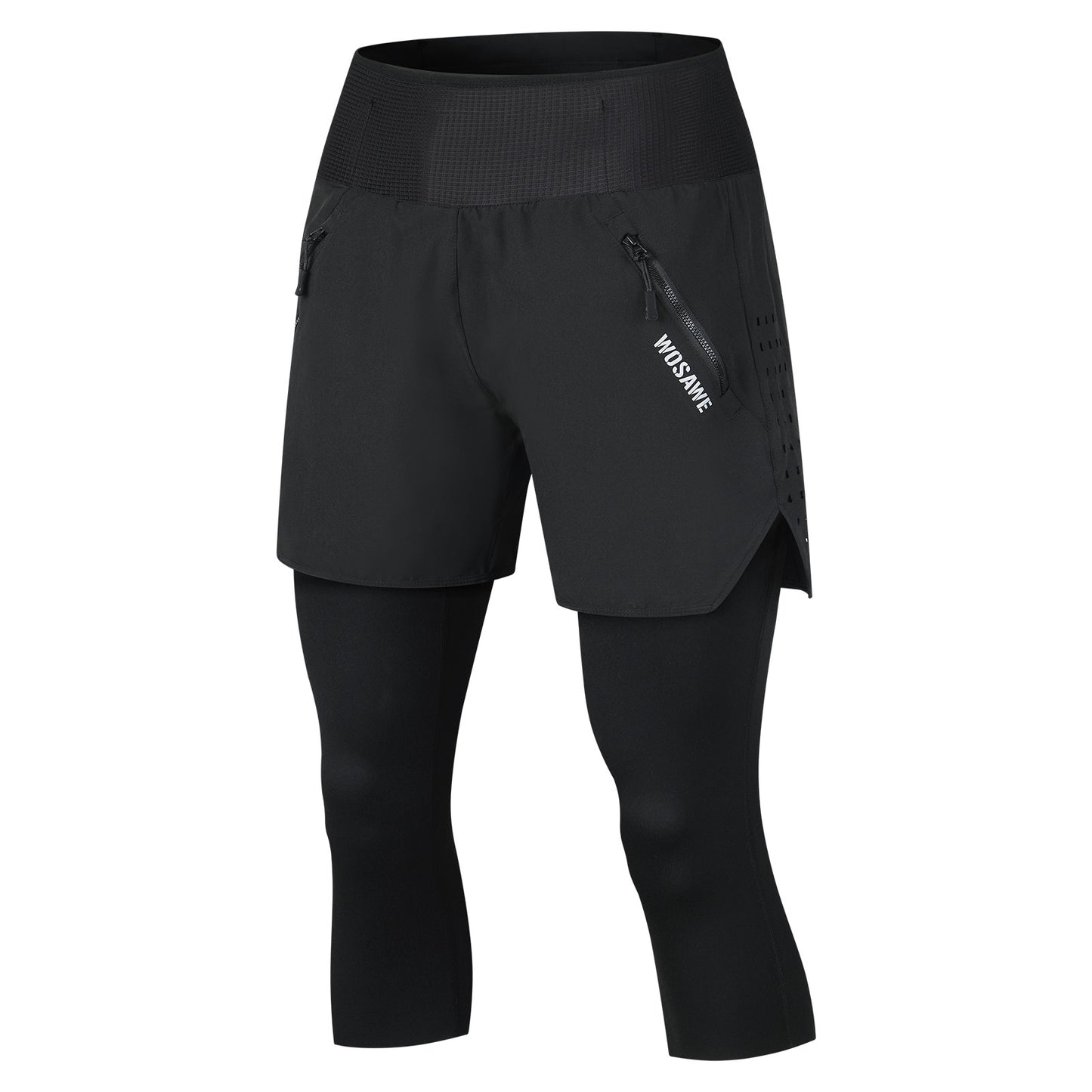 Men’s 2-in-1 Cycling Capri Pants with Padding, Multi-Pocket MTB Shorts