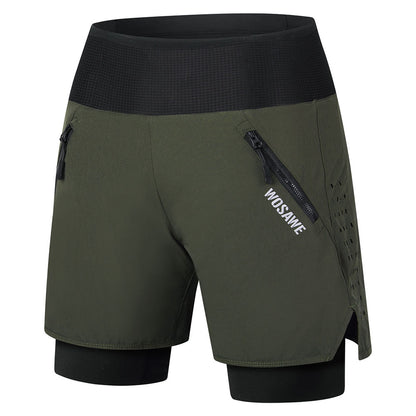 Men’s 2-in-1 MTB Cycling Shorts – Padded, Breathable, Quick-Dry, Multi-Pocket