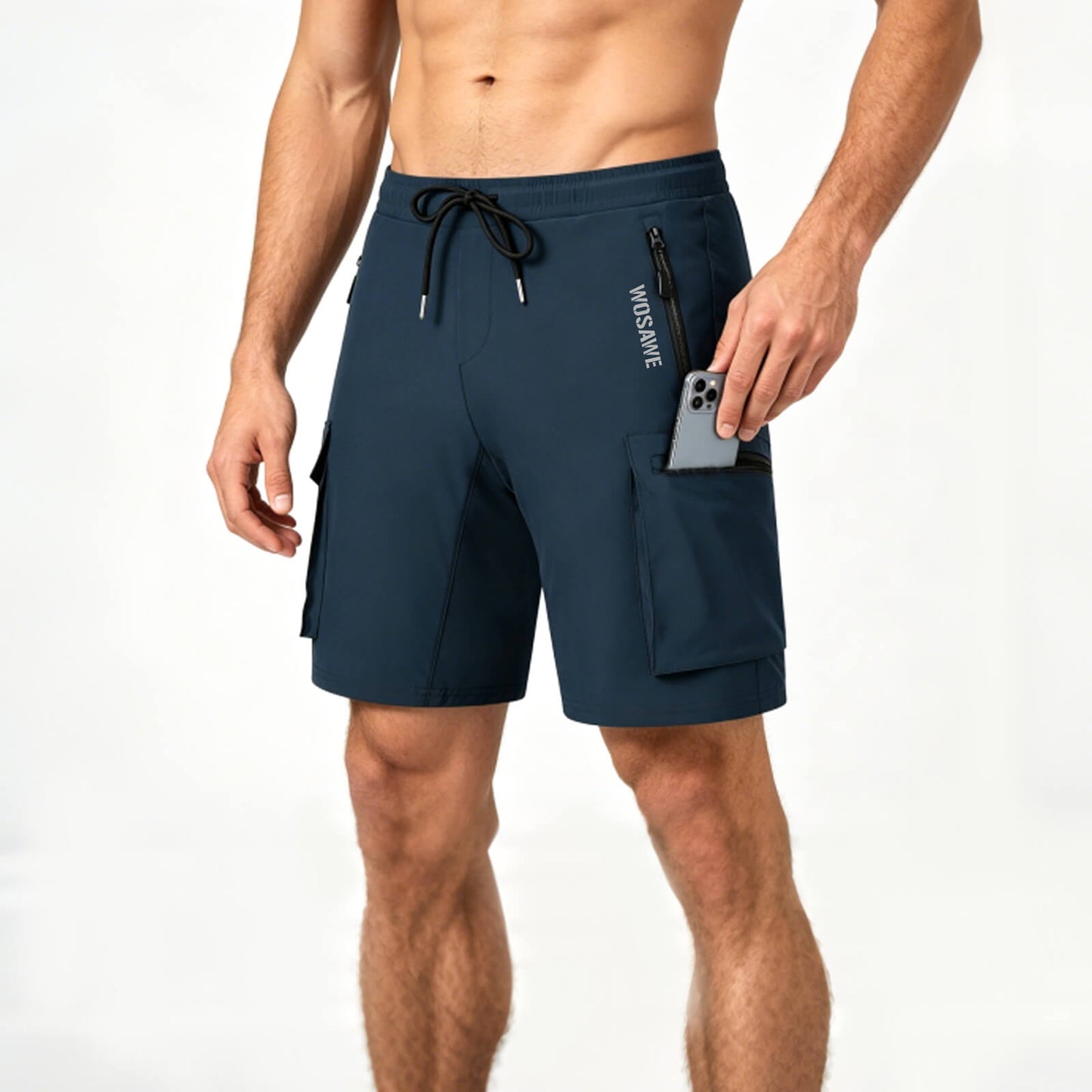 Men’s 2-in-1 MTB Cycling Shorts with 4D Padding & Cargo Pockets