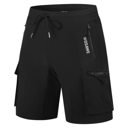 Men’s 2-in-1 MTB Cycling Shorts with 4D Padding & Cargo Pockets