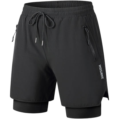 Men’s 2-in-1 Outdoor Cycling Shorts – 3D Padded, Breathable, Quick-Dry