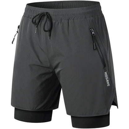Men’s 2-in-1 Outdoor Cycling Shorts – 3D Padded, Breathable, Quick-Dry