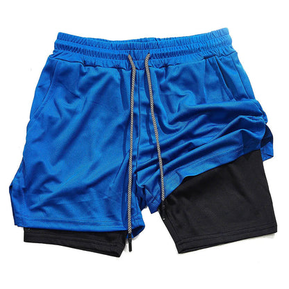 Men’s 2 in 1 Running Shorts with Phone Pocket Gym Workout Shorts