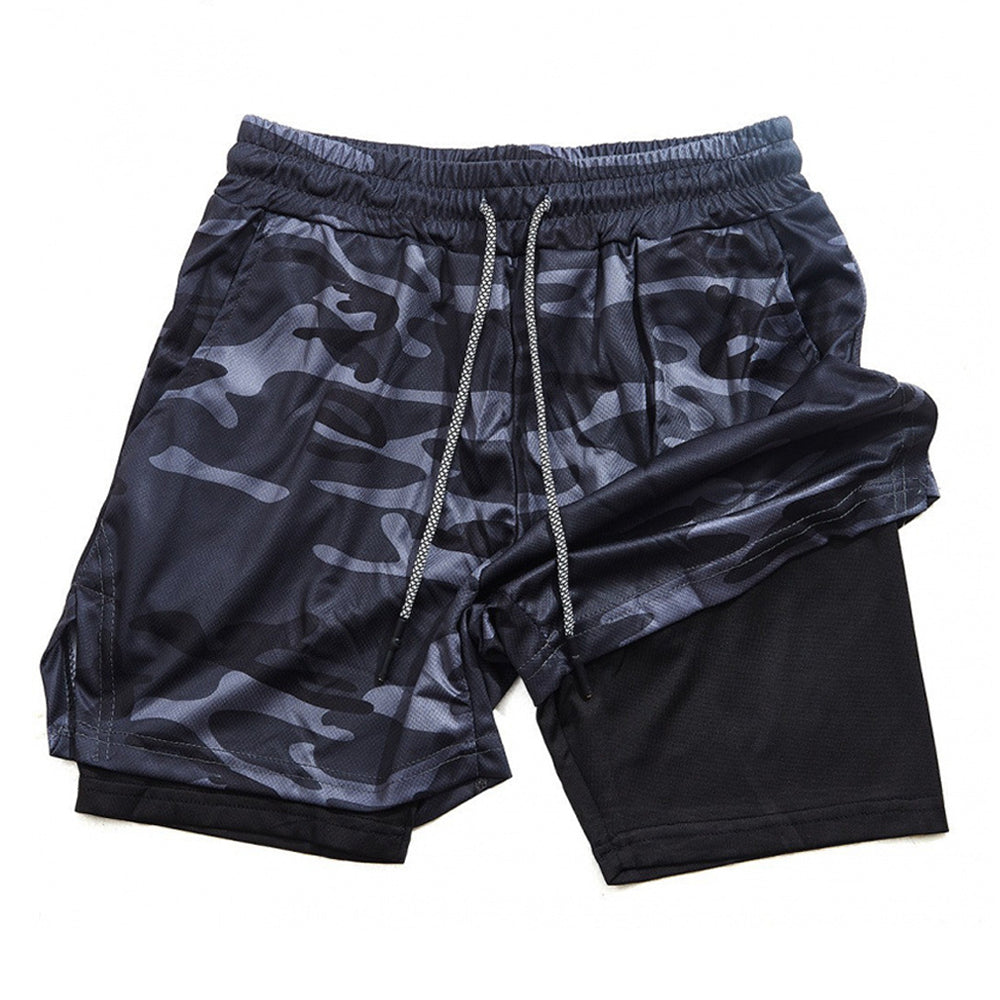 Men’s 2 in 1 Running Shorts with Phone Pocket Gym Workout Shorts