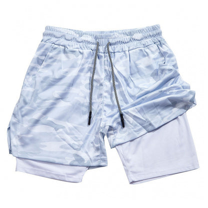 Men’s 2 in 1 Running Shorts with Phone Pocket Gym Workout Shorts