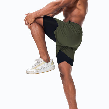 Men’s 2 in 1 Running Shorts with Phone Pocket Gym Workout Shorts