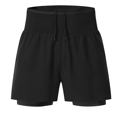 Men’s 2 in 1 Running Shorts with Phone Pocket – Quick Dry Gym Workout Shorts