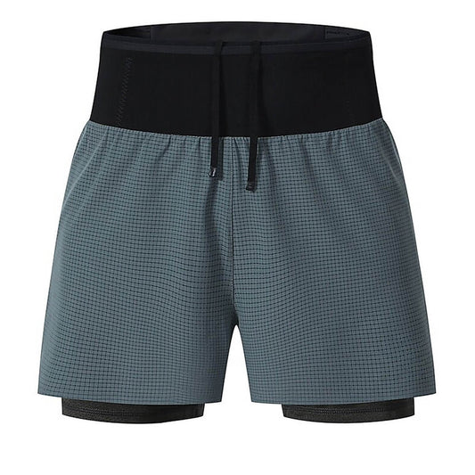 Men’s 2 in 1 Running Shorts with Phone Pocket – Quick Dry Gym Workout Shorts