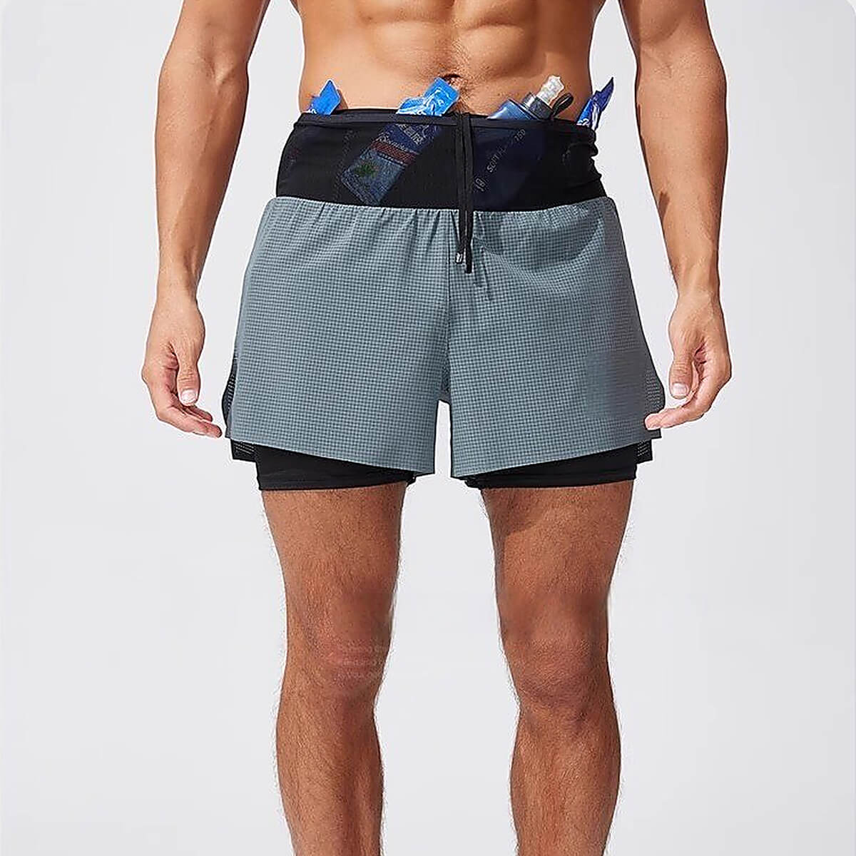 Men’s 2 in 1 Running Shorts with Phone Pocket – Quick Dry Gym Workout Shorts